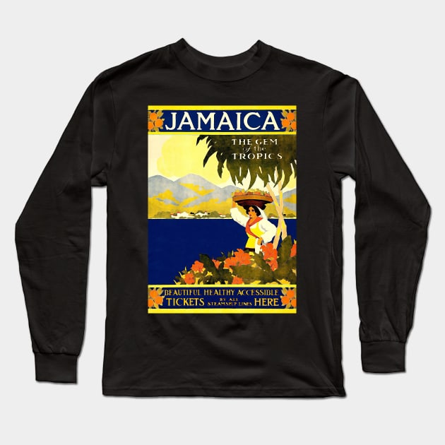 Vintage Travel Jamaica Long Sleeve T-Shirt by Urban_Vintage